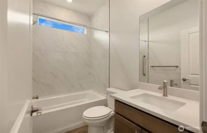 Photos of same design, but finishes and home views vary.