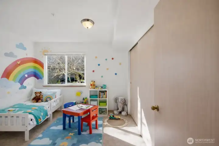 Bedroom has been virtually staged