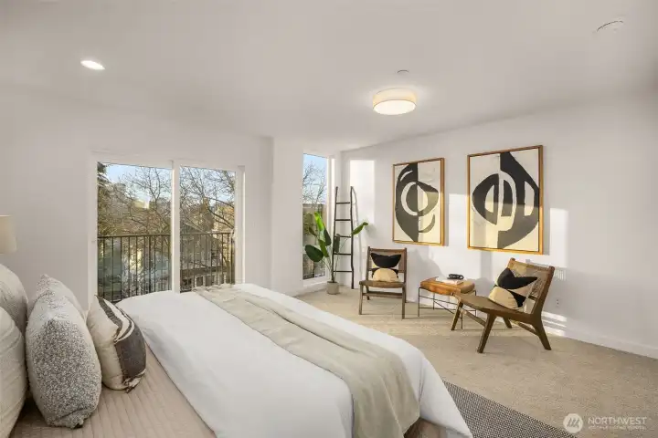 Lounge in your oversized primary bedroom