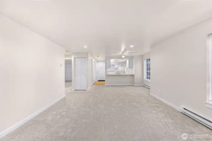 Unit #1 - looking back to front door from slider/deck