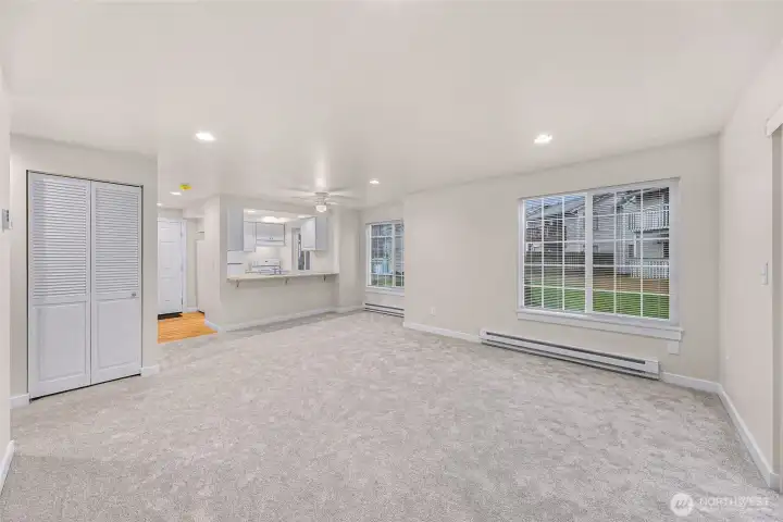 Unit #1 - has large new windows letting in that south side sun.  New eating bar off kitchen counter too!