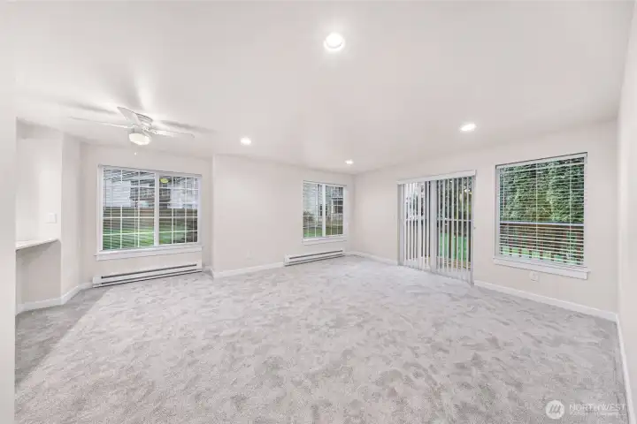 Unit #1 - Back to the living room from the bedroom/bathroom hallway.