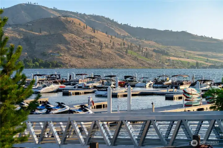 View of The Lookout's private waterfront and marina.