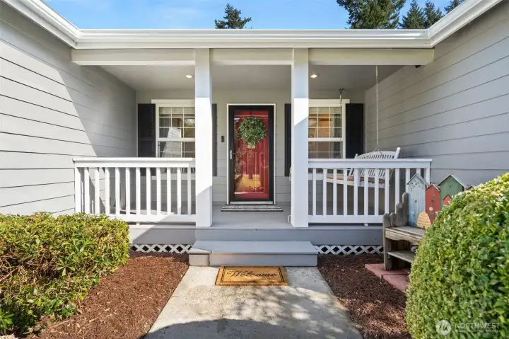 Cozy covered front porch