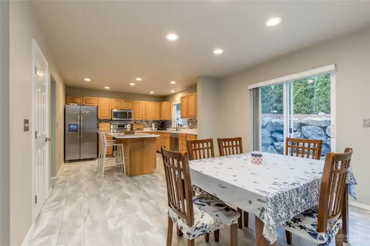 Slider opens to the back patio