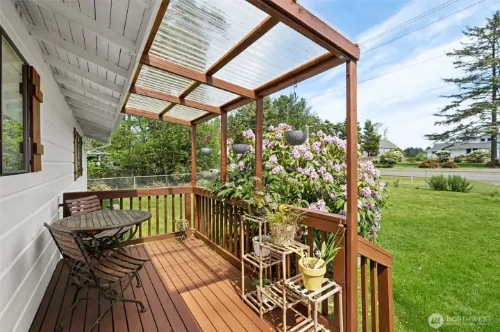 Enjoy summer afternoons on the front deck.