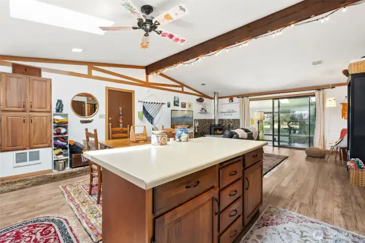 Kitchen island with more storage.