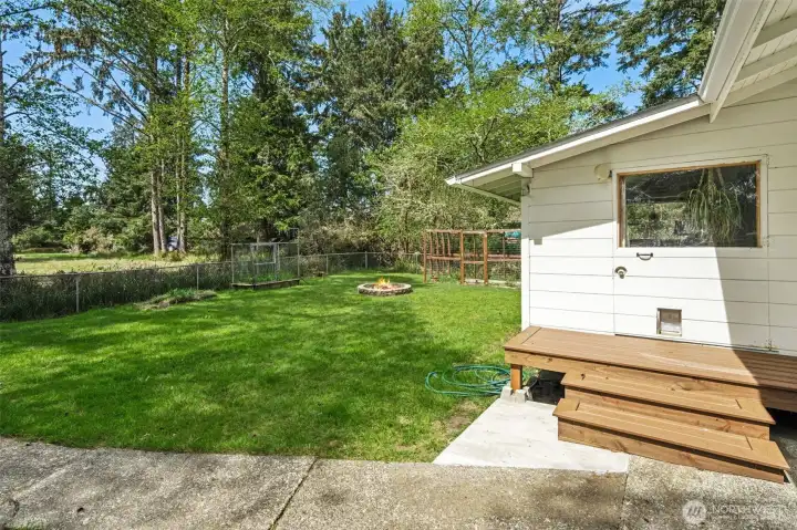 New back porch off the home office space and new gutters installed in April 2026.