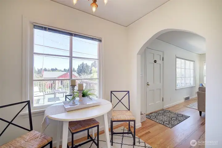 Dining area has tons of natural light!