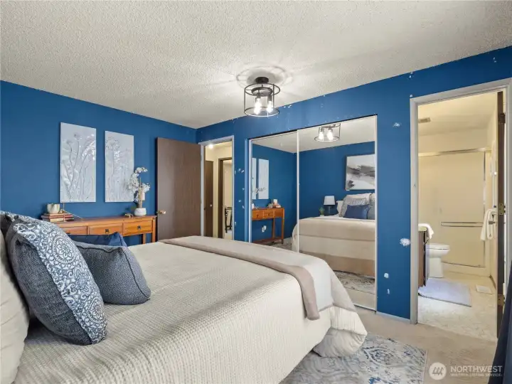 Don't like blue? This space can be transformed to fit your color scheme with new paint. Don't like blue? This space can be transformed to fit your color scheme with new paint.