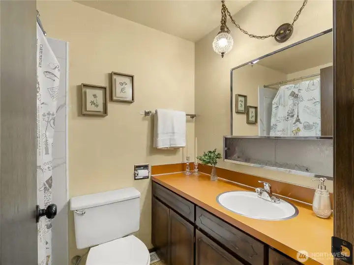 Second bathroom has a tub to soak in when the day has been long. Second bathroom has a tub to soak in when the day has been long.