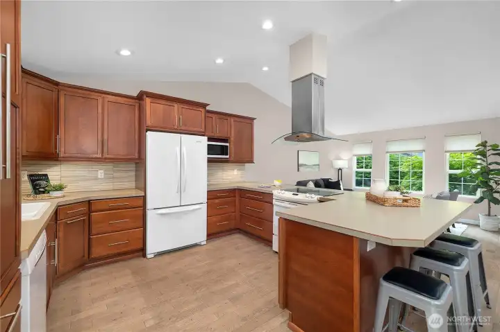 Roomy remodeled kitchen with pull out drawers for storage