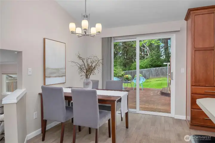 Sitting are that leads to outside deck.