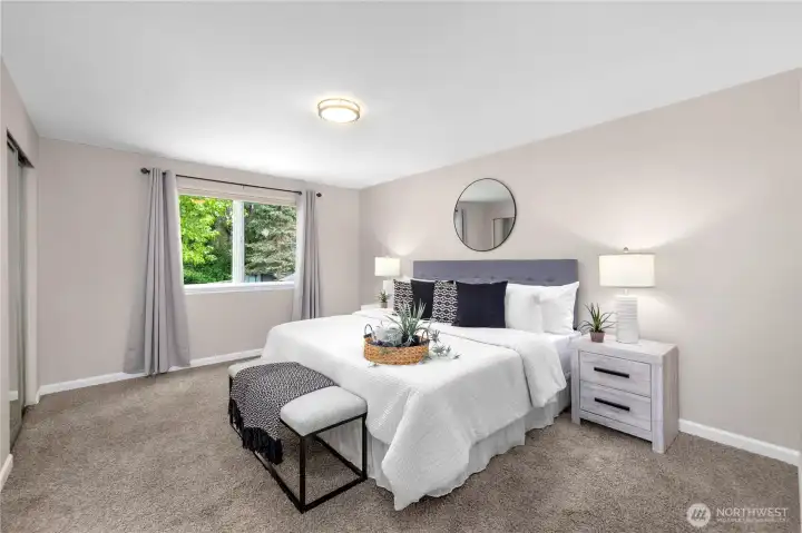 Roomy primary bedroom