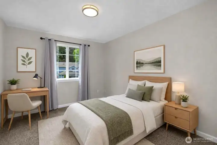 Virtually staged 3rd bedroom