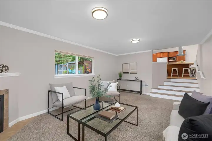Custom remodeled stairway to open up the space.