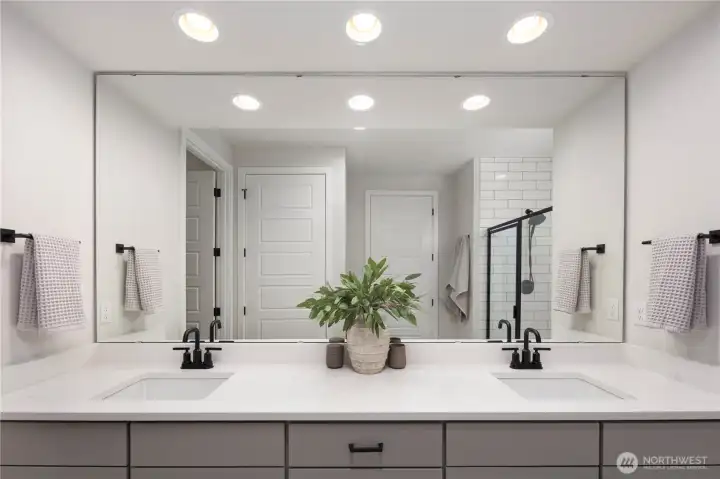 Primary Ensuite Bathroom with Dual Vanities