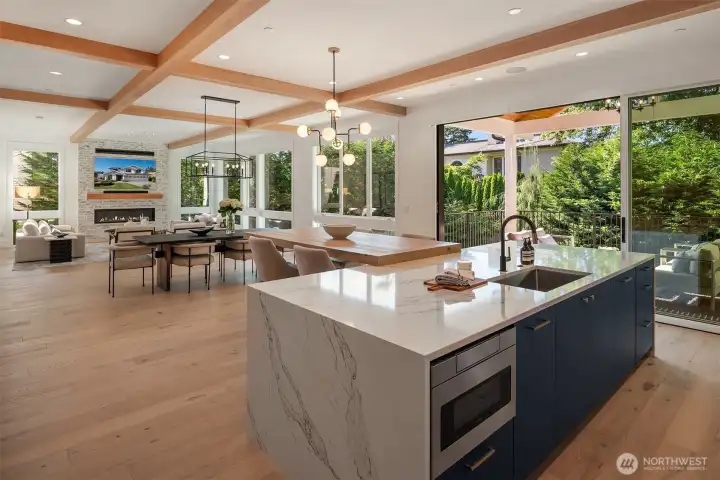 Chef's kitchen with oversized island. Chef's kitchen with oversized island.