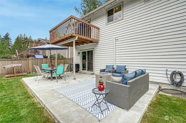 The sellers added this big patio.