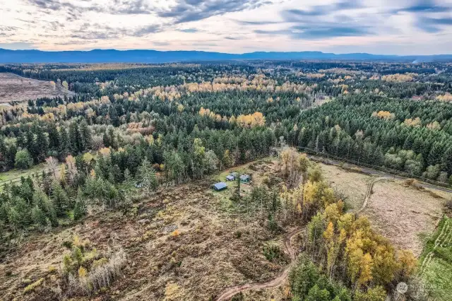 Looking from Northeast toward the Southwest. Shows the house and the remaining acreage clear and dry.