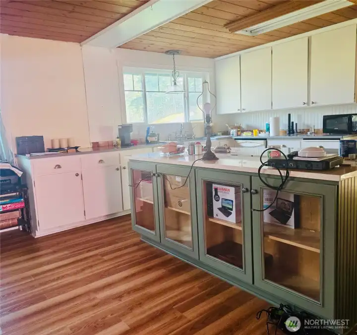Open concept kitchen with lots of storage