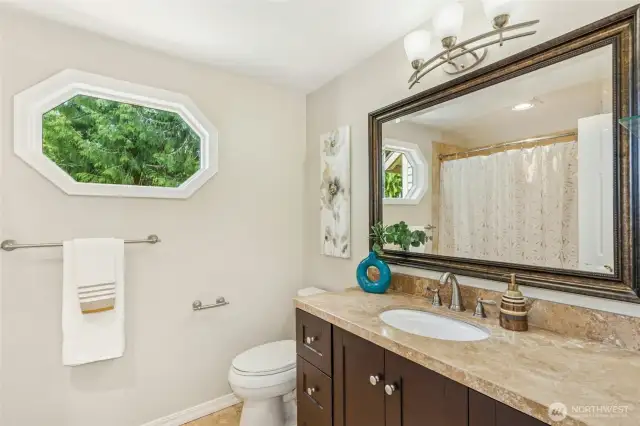 Updated upstairs guest bath.