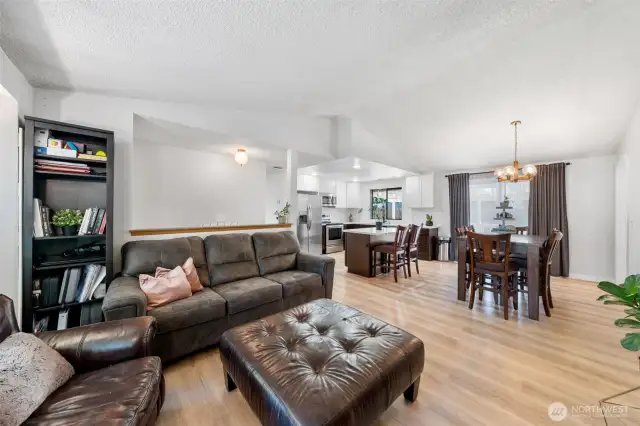 Living Room, Dining Room on Right, Kitchen on far end