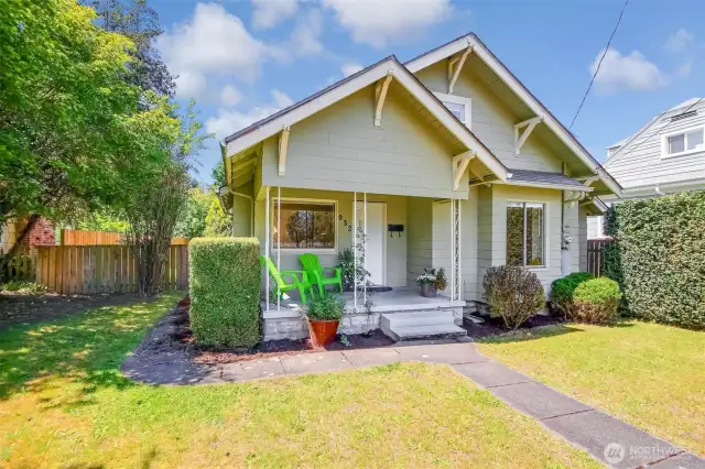 Charming curb appeal with the home thoughtfully set back from the street