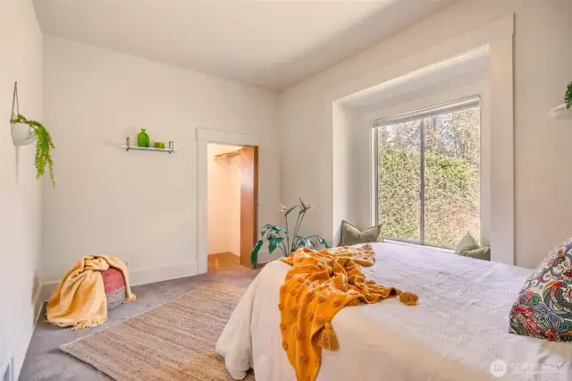 Walk-in closet in the primary bedroom—plenty of space to stay organized