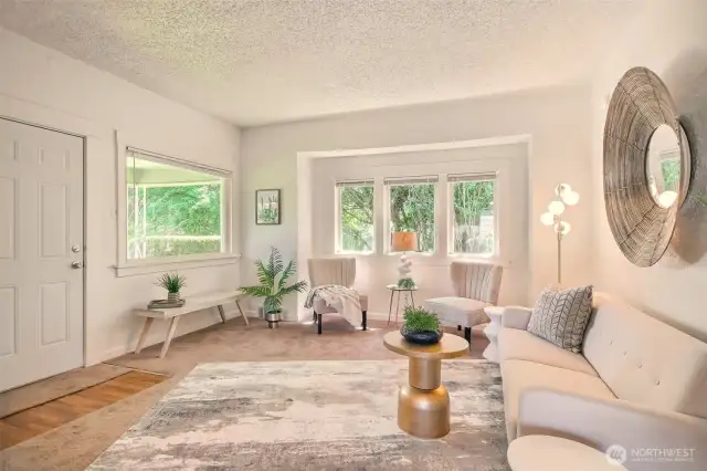 Natural light fills the main living space from all angles