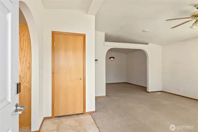 Inviting Entry Opens to the Living room with entry to the breakfast nook on the left.