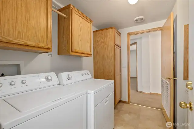 Laundry room with access to the garage.