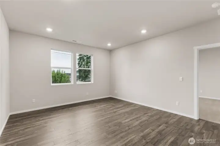 Primary bedroom off great room.