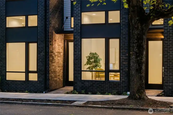 Flex space on ground level, zoned for commercial! (photos are of 1108B, similar floor plans & finishes)