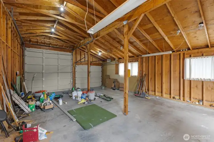 RV garage and room for 2 cars in tandem.