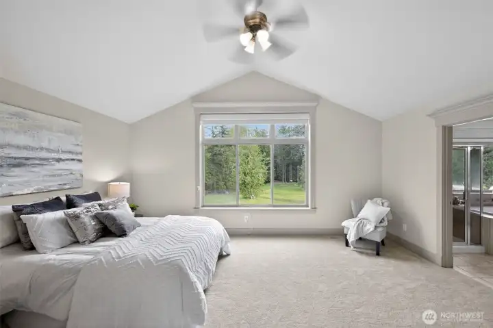 The details matter! Double doors, beautiful blinds, extensive millwork, architectural ceiling details create an elegance to the space.