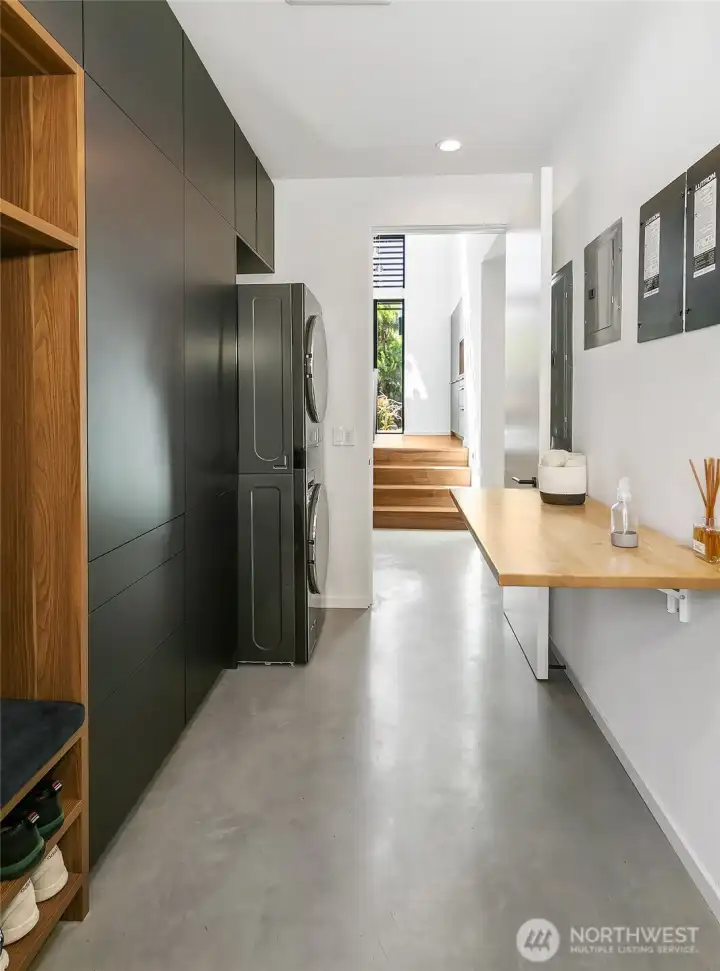 Direct access to the oversized two-car garage.