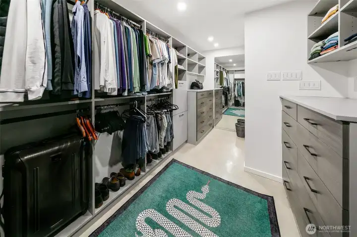 Spacious walk-in closet.