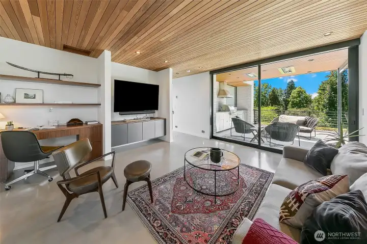 The uppermost level of the home.