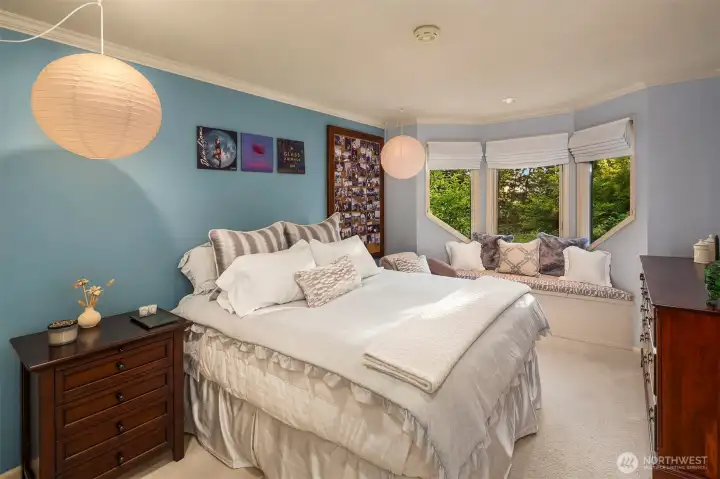Bedroom #4. This bedroom has 2 closets both with adjustable closet organizers. Also there is additional storage in the window seat.