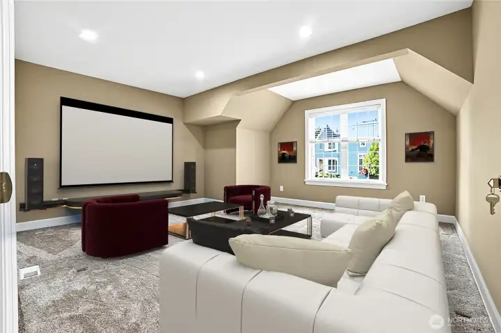 second floor media room. second floor media room.