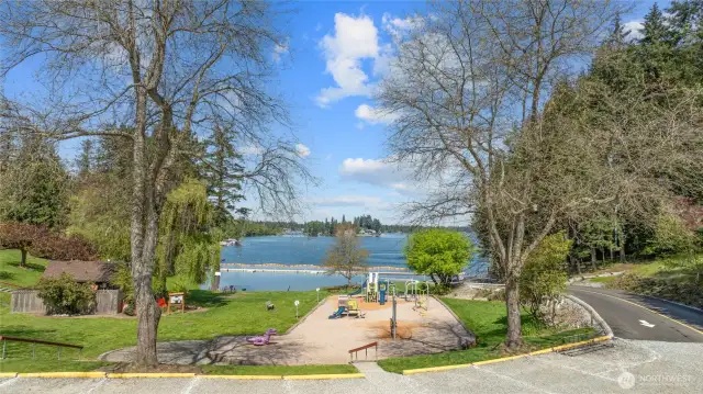 Jenks Park is one of the three parks included in your HOA fees, all parks are lakefront and this one is right down the street and greenery area is across from you!
