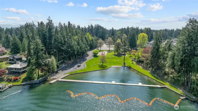 Imagine launching your boat from here, swimming, playground, lounging in the grass fields or the covered picnic entertaining area!