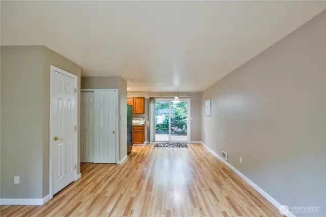 Living room, dinning area to backyard