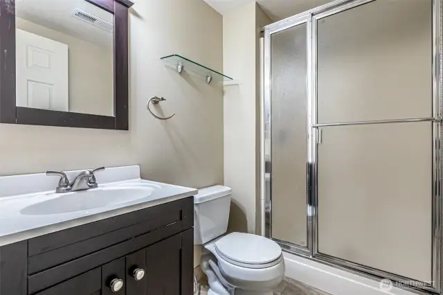Downstairs 3/4 bath.