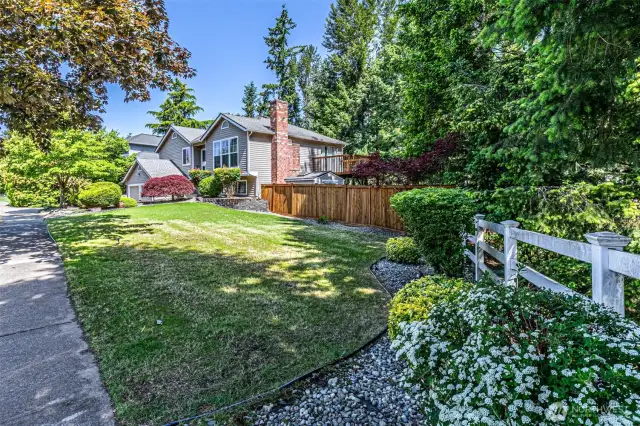 From the southern edge of the property. Note the green belt to the right of the fence, privacy.
