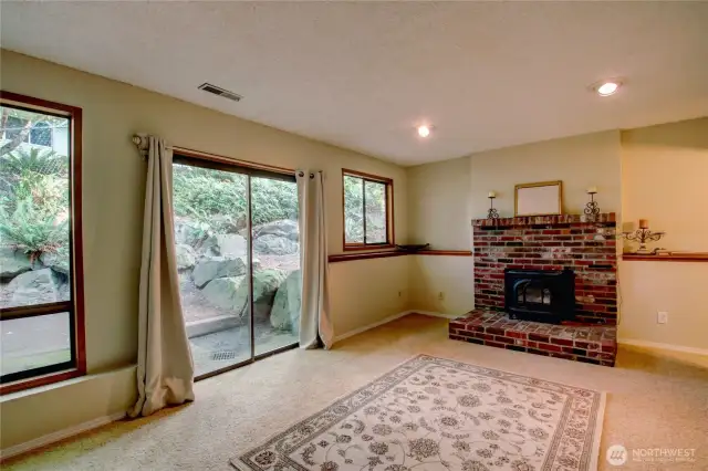Family room with great brick fireplace!