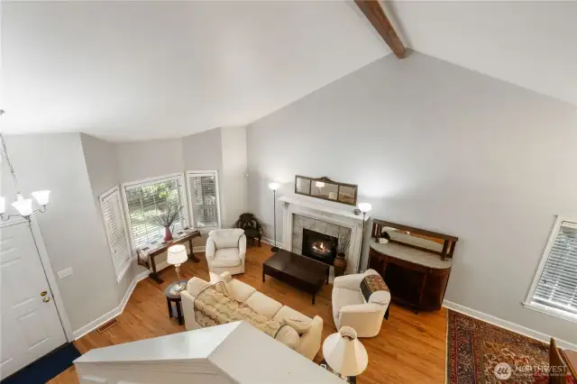 View of Living Room from top of the stairs!
