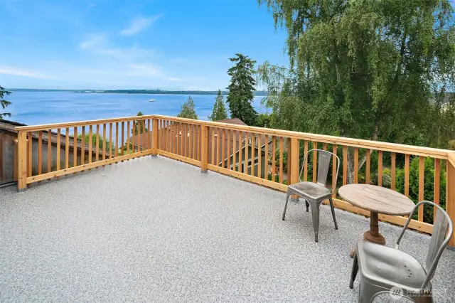 Newly rebuilt view deck off primary suite. Maybe morning yoga out here?