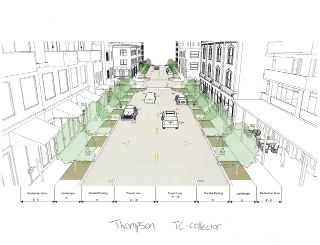 City of Sumner rendering of Town Center development fronting Thompson